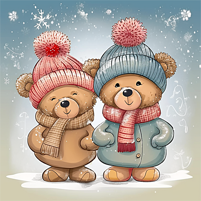 Bear Paint By Numbers Kits UK MJ2170