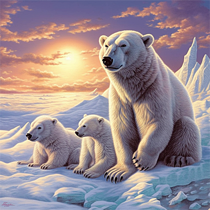 Bear Paint By Numbers Kits UK MJ2172