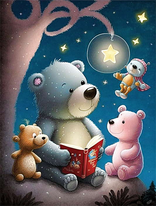 Bear Paint By Numbers Kits UK MJ2183