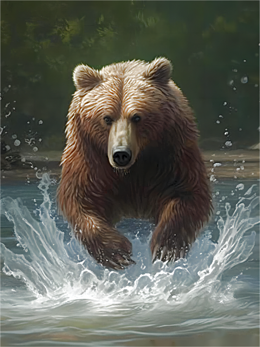 Bear Paint By Numbers Kits UK MJ2185