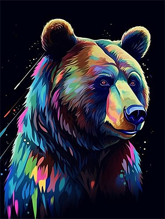 Bear Paint By Numbers Kits UK MJ2187