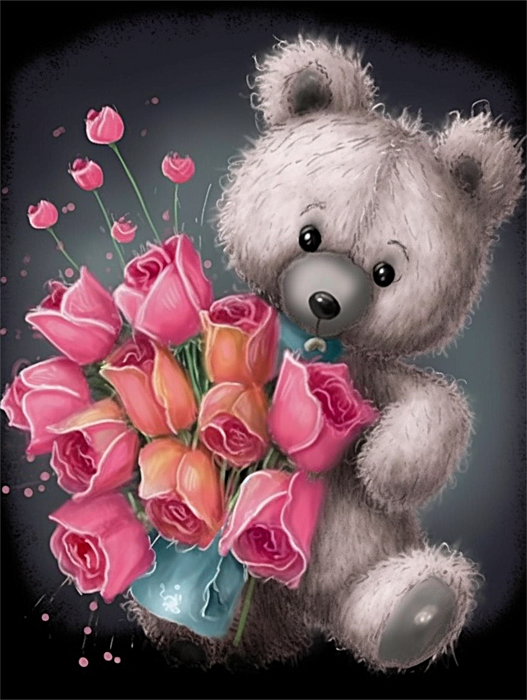 Bear Paint By Numbers Kits UK MJ2191