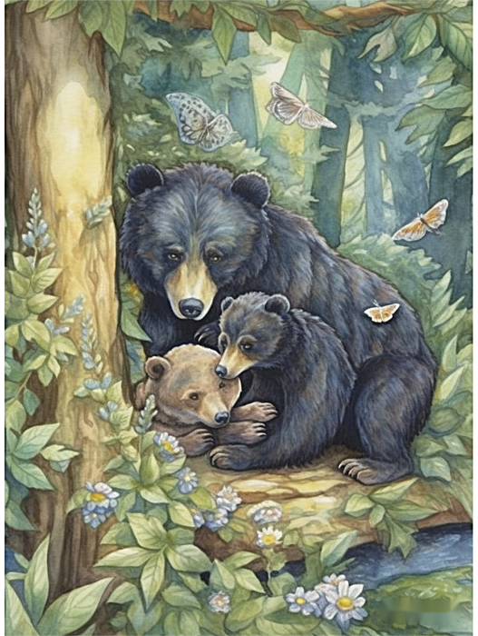 Bear Paint By Numbers Kits UK MJ2197