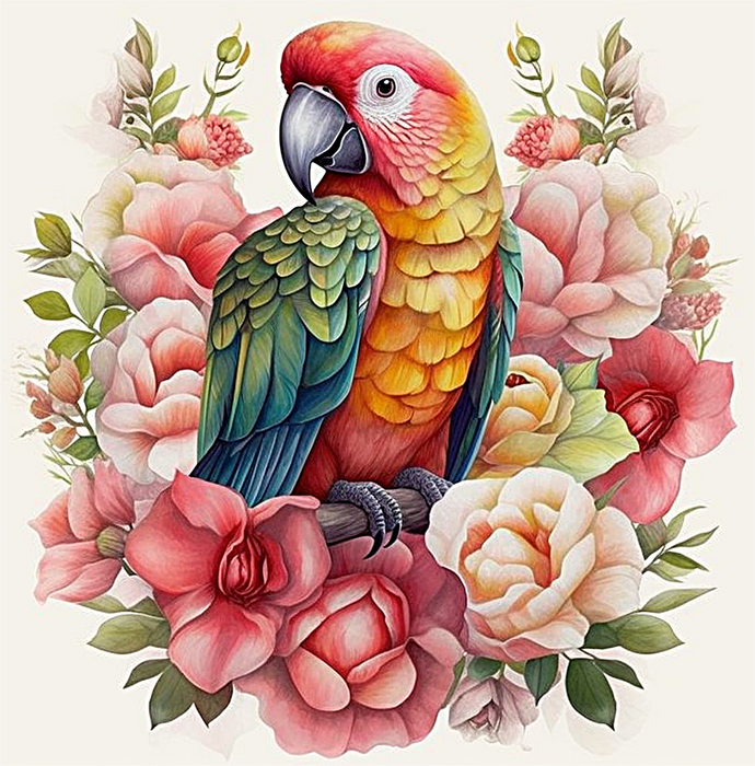 Parrot Paint By Numbers Kits UK MJ2309