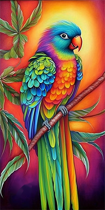 Parrot Diy Paint By Numbers Kits UK For Adult Kids MJ2315