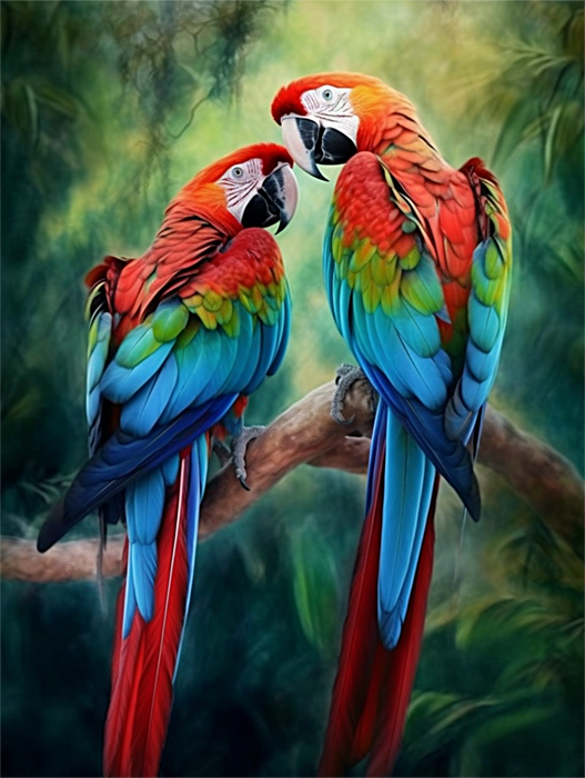 Parrot Diy Paint By Numbers Kits UK For Adult Kids MJ2318