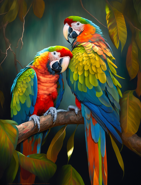 Parrot Diy Paint By Numbers Kits UK For Adult Kids MJ2329