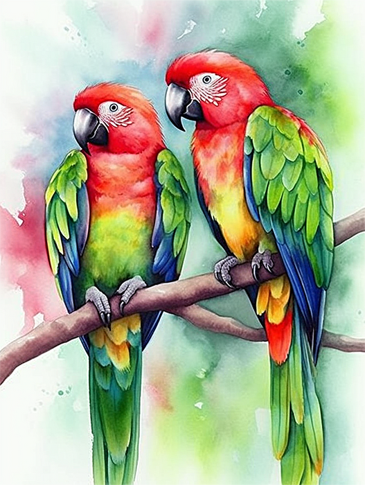 Parrot Diy Paint By Numbers Kits UK For Adult Kids MJ2332