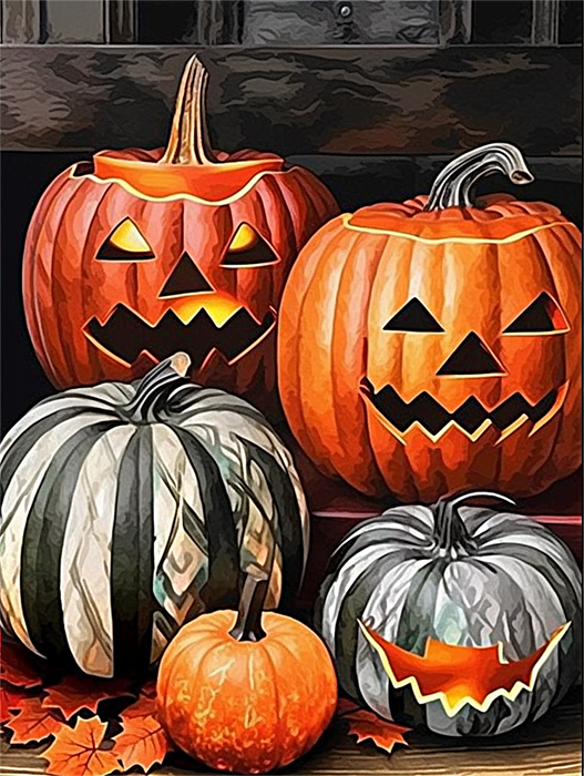 Halloween Diy Paint By Numbers Kits UK For Adult Kids MJ2450