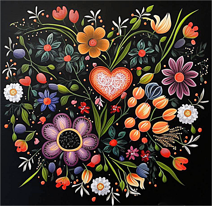 Flower Paint By Numbers Kits UK MJ2482