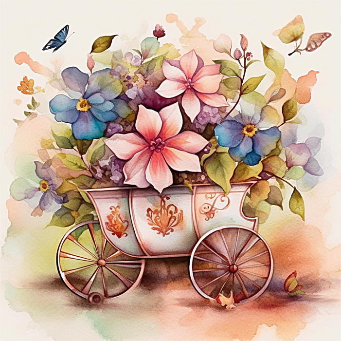 Flower Paint By Numbers Kits UK MJ2491