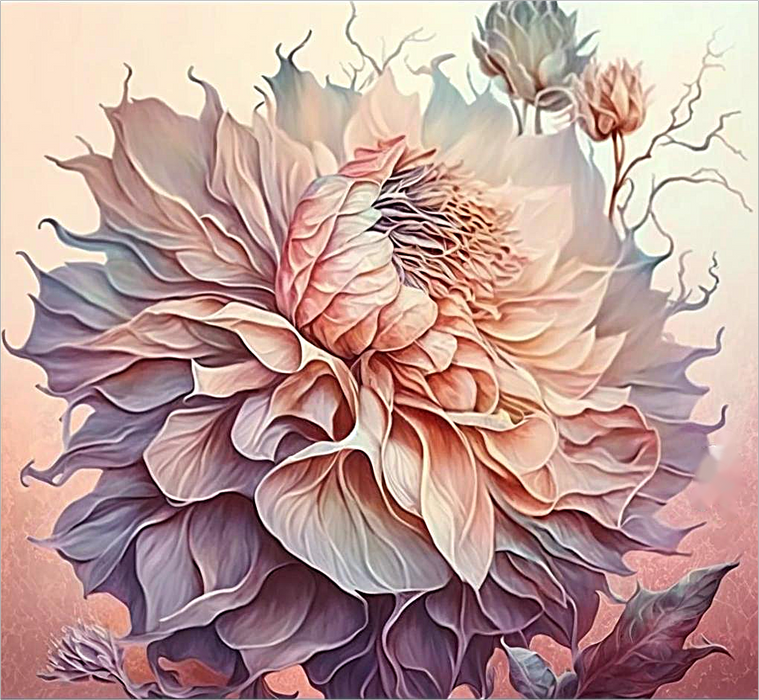 Flower Paint By Numbers Kits UK MJ2493