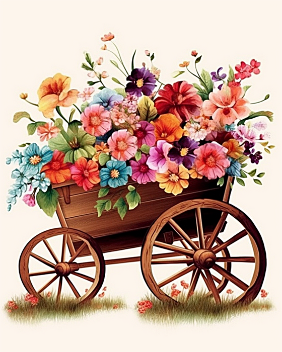 Flower Paint By Numbers Kits UK MJ2504