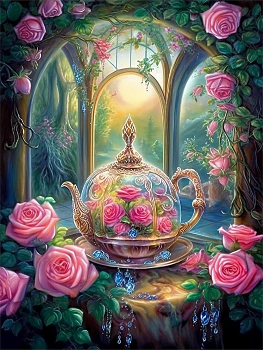 Flower Paint By Numbers Kits UK MJ2506