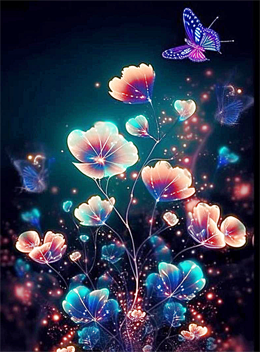 Flower Paint By Numbers Kits UK MJ2512