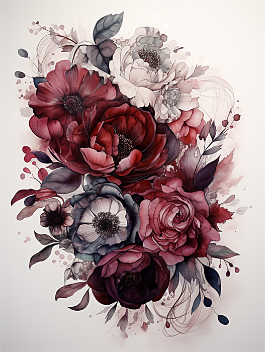 Flower Paint By Numbers Kits UK MJ2524