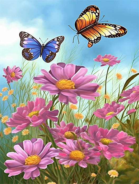 Flower Paint By Numbers Kits UK MJ2535