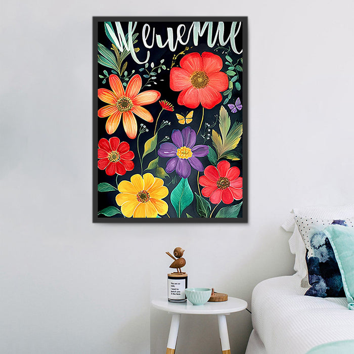 Flower Paint By Numbers Kits UK MJ2537