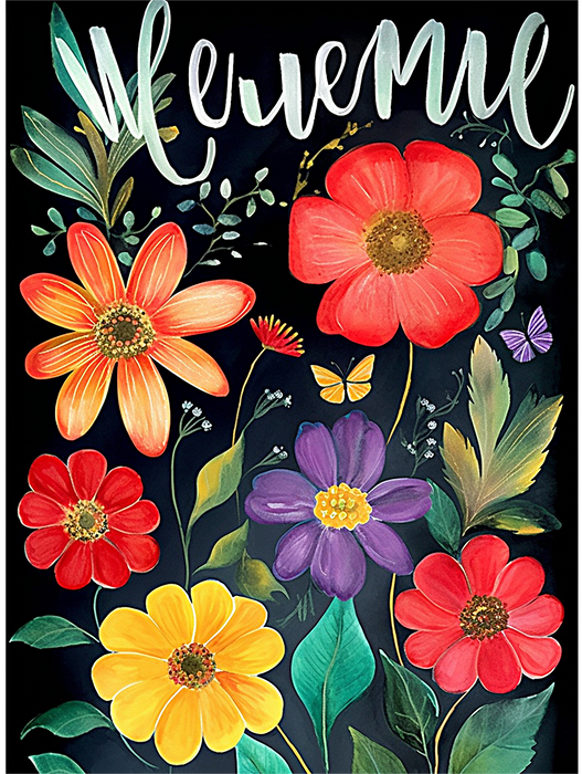 Flower Paint By Numbers Kits UK MJ2537