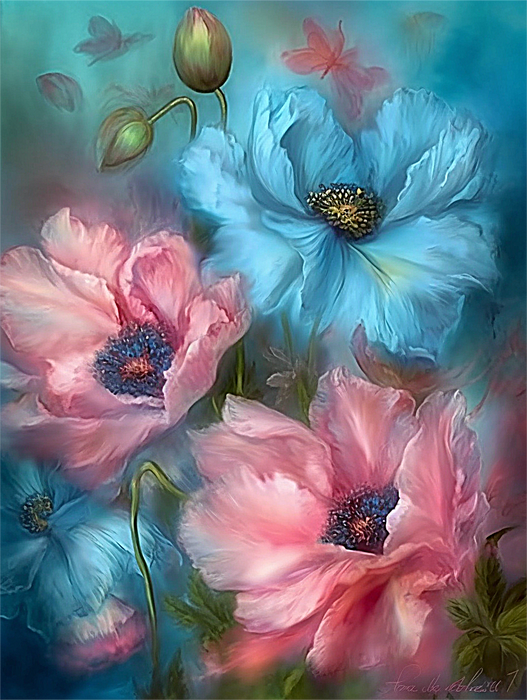 Flower Paint By Numbers Kits UK MJ2539