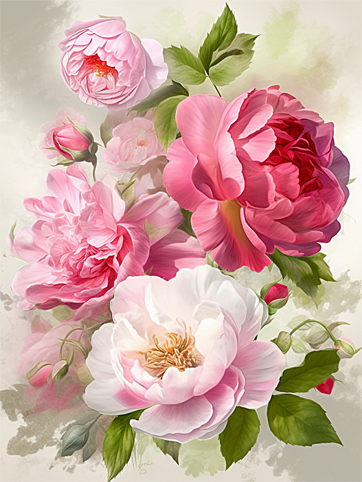 Flower Paint By Numbers Kits UK MJ2540
