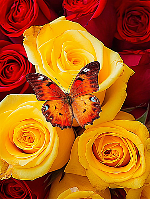 Flower Paint By Numbers Kits UK MJ2541