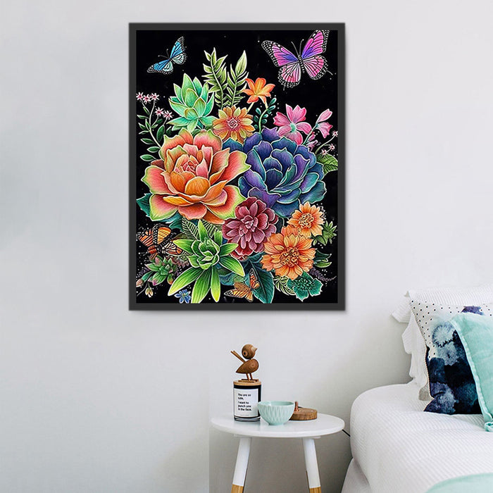 Flower Paint By Numbers Kits UK MJ2559