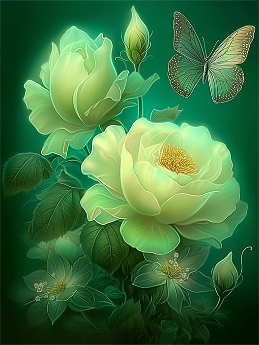 Flower Paint By Numbers Kits UK MJ2567