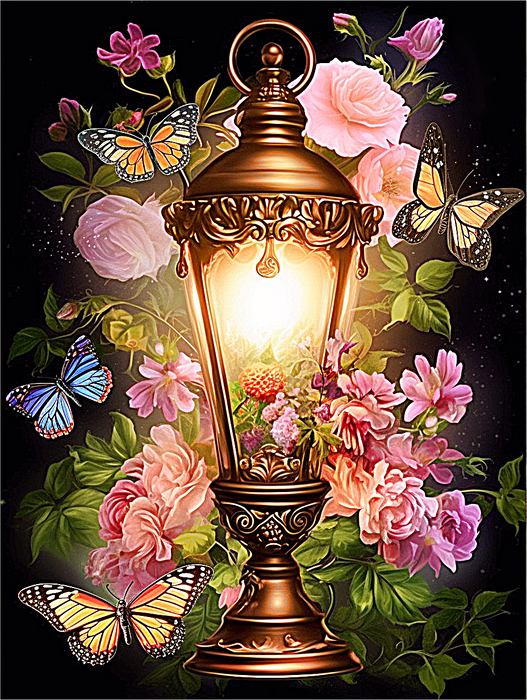 Flower Paint By Numbers Kits UK MJ2572