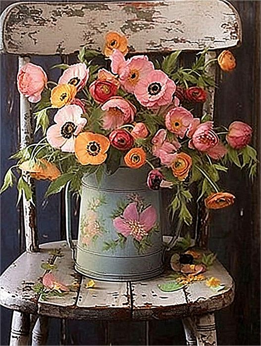 Flower Paint By Numbers Kits UK MJ2575