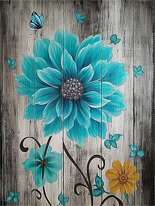 Flower Paint By Numbers Kits UK MJ2579