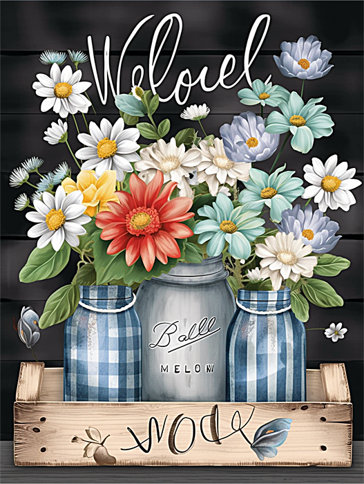 Flower Paint By Numbers Kits UK MJ2588