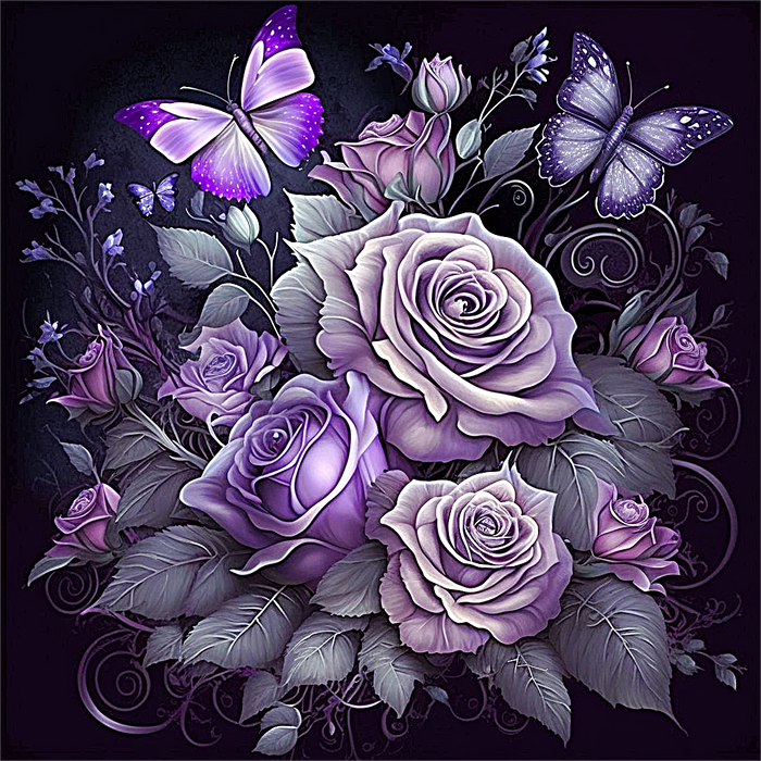 Rose Paint By Numbers Kits UK MJ2661