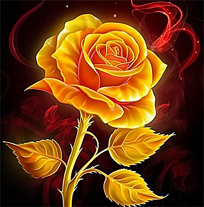 Rose Paint By Numbers Kits UK MJ2665