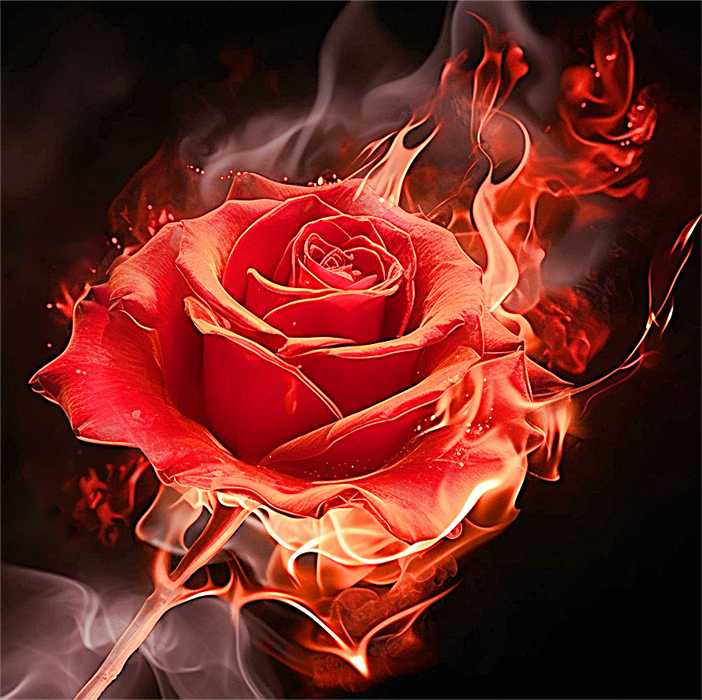 Rose Paint By Numbers Kits UK MJ2668
