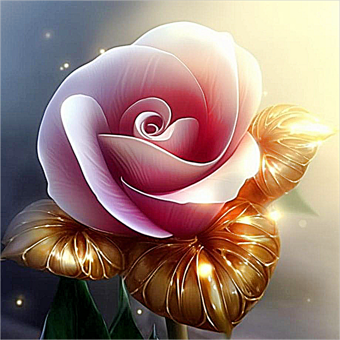 Rose Paint By Numbers Kits UK MJ2673