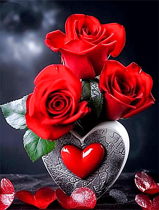 Rose Paint By Numbers Kits UK MJ2684