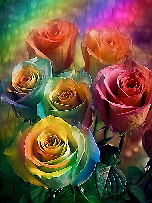 Rose Paint By Numbers Kits UK MJ2696