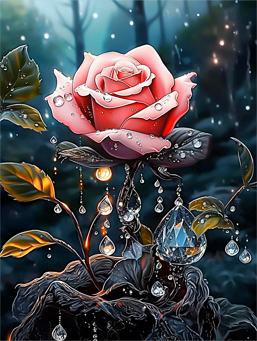 Rose Paint By Numbers Kits UK MJ2697