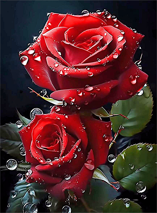 Rose Paint By Numbers Kits UK MJ2721