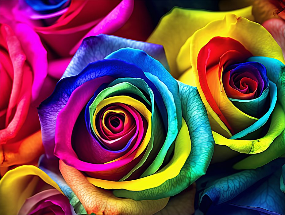 Rose Paint By Numbers Kits UK MJ2722