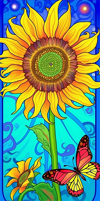 Sunflower Diy Paint By Numbers Kits UK For Adult Kids MJ2738