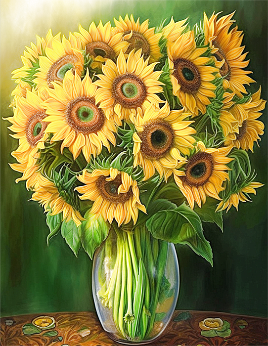 Sunflower Paint By Numbers Kits UK MJ2744