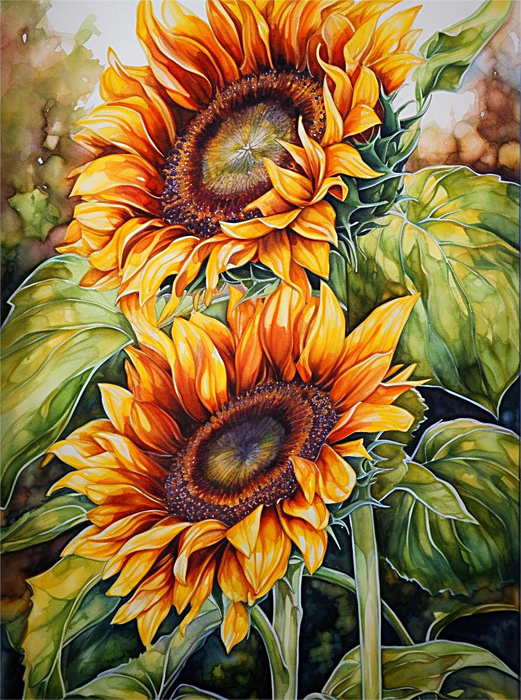 Sunflower Paint By Numbers Kits UK MJ2759