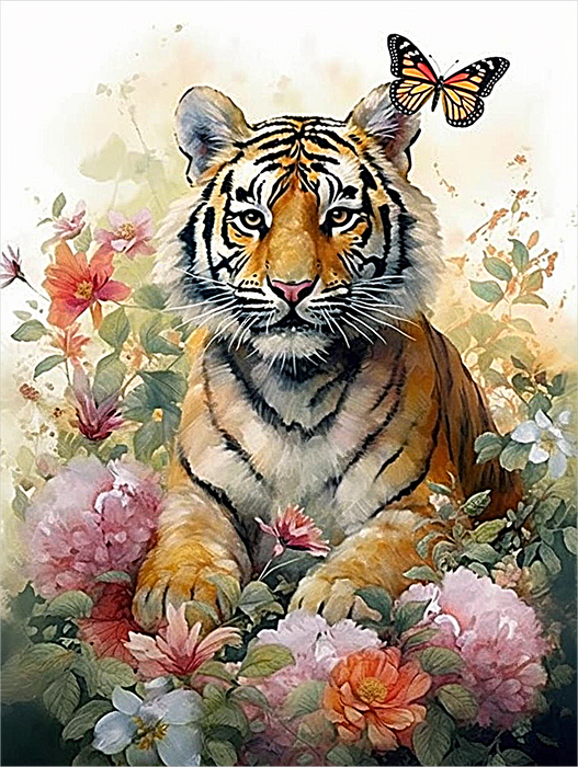 Tiger Diy Paint By Numbers Kits UK For Adult Kids MJ2796