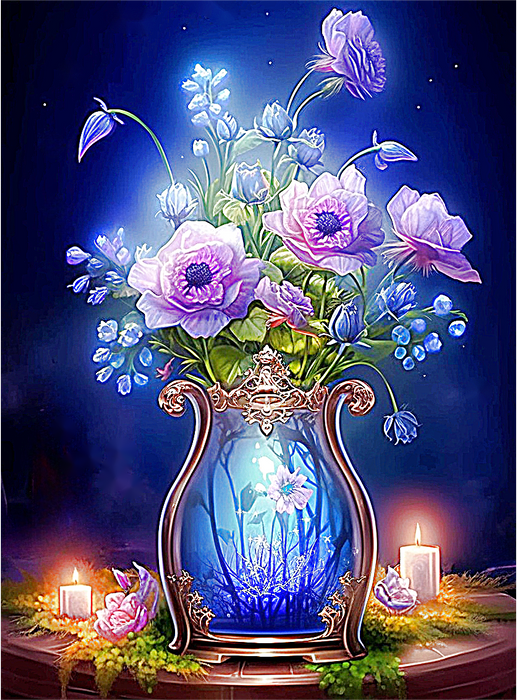 Flower Paint By Numbers Kits UK MJ2802