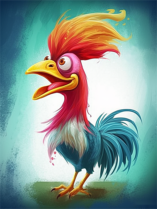 Chicken Diy Paint By Numbers Kits UK For Adult Kids MJ2809