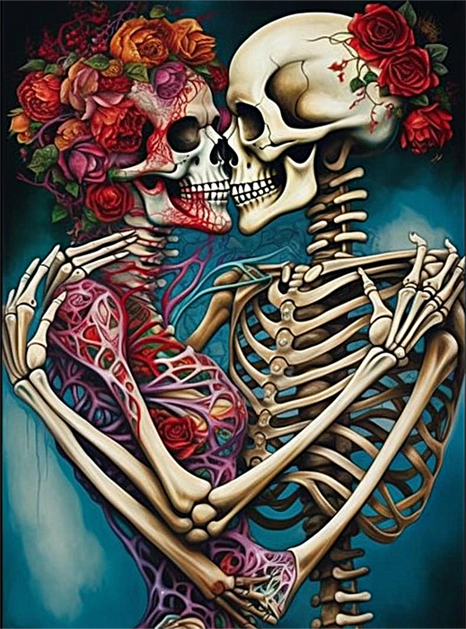 Skull Paint By Numbers Kits UK MJ2825