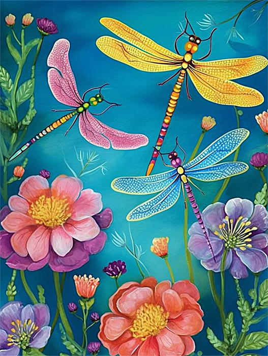 Dragonfly Diy Paint By Numbers Kits UK For Adult Kids MJ2892