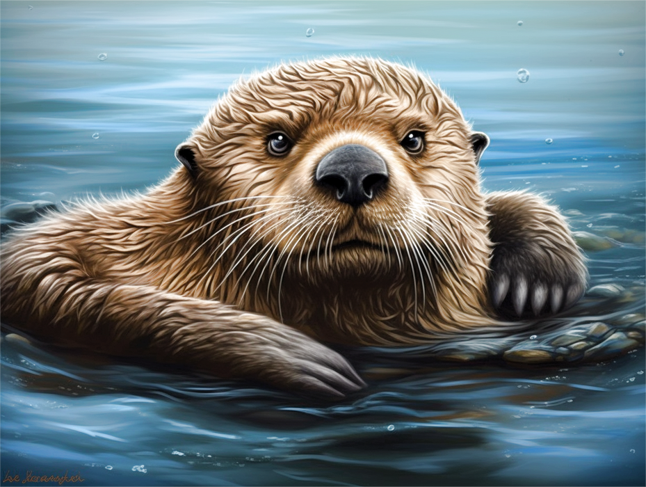 Otter Paint By Numbers Kits UK MJ2895